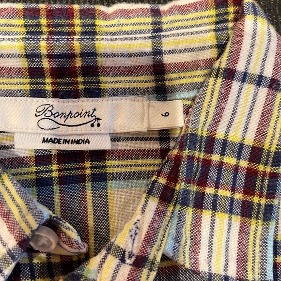 Bonpoint Plaid Button Down shirt, size 6 - Picture 4 of 5